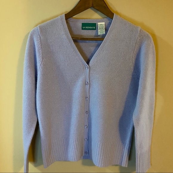 La Redoute Soft wool angora lavender cardigan. - Picture 5 of 9